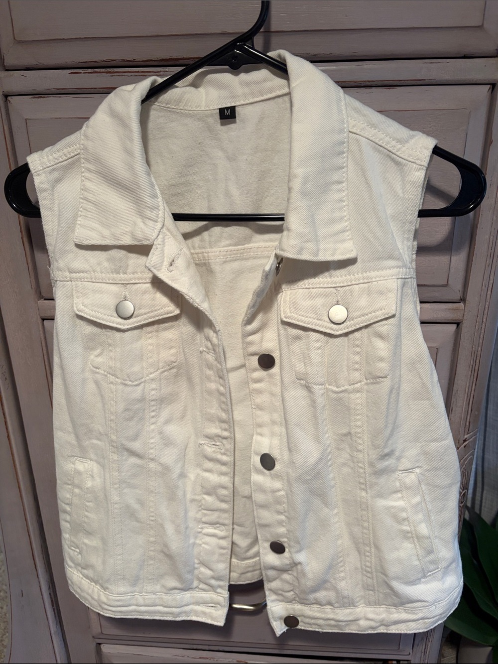 Classic White Denim Vest - Women’s Sleeveless Jacket